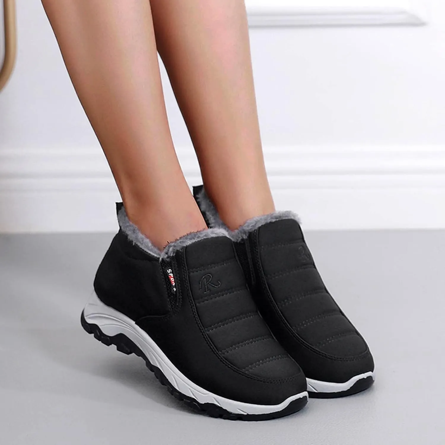 Women's Ankle Snow Boots Low Heel Ankle Snow Booties for Women Winter Boots for Women Ankle Booties Boots for Snowboard Botas Invierno Nieve Para Mujer