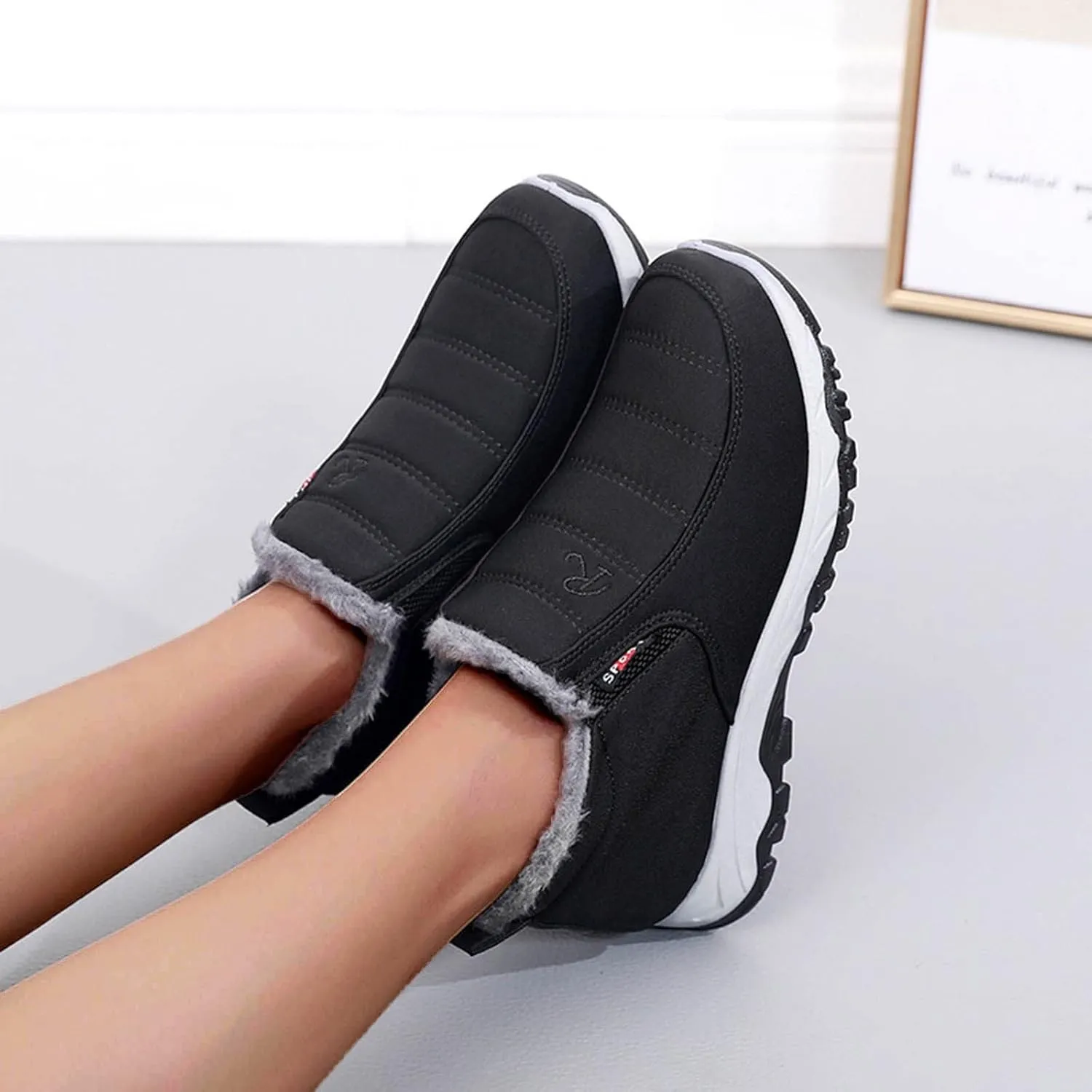 Women's Ankle Snow Boots Low Heel Ankle Snow Booties for Women Winter Boots for Women Ankle Booties Boots for Snowboard Botas Invierno Nieve Para Mujer