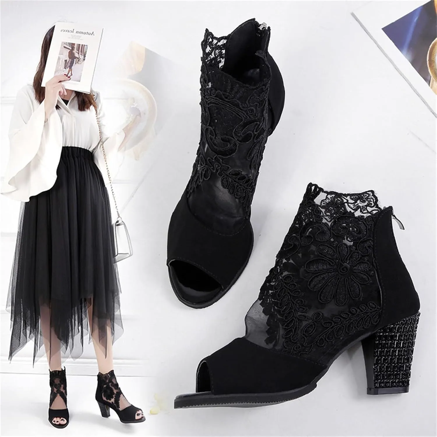 Womens Boots Ankle Woman Ankle Boots Gold Cowboy Boots Women Womens Size 12 Boots Leather Women Cut Out Ankle Slip-On Booties Low Heel Cute Boots Brown Ankle Boots for Women Wide