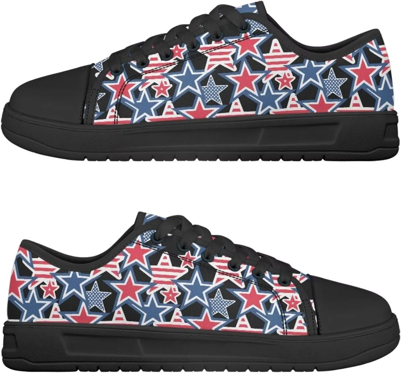 Womens Classic Canvas Casual Shoes Breathable Soft Everyday Versatile Canvas Sneakers for Work Travel Size 6-13.5 Black Sole