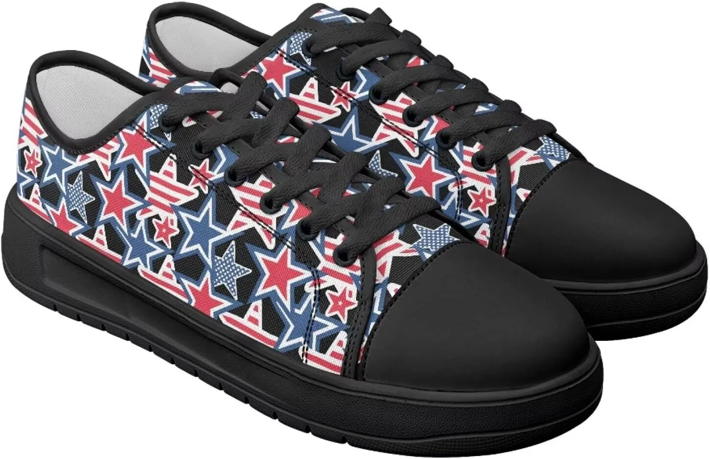 Womens Classic Canvas Casual Shoes Breathable Soft Everyday Versatile Canvas Sneakers for Work Travel Size 6-13.5 Black Sole