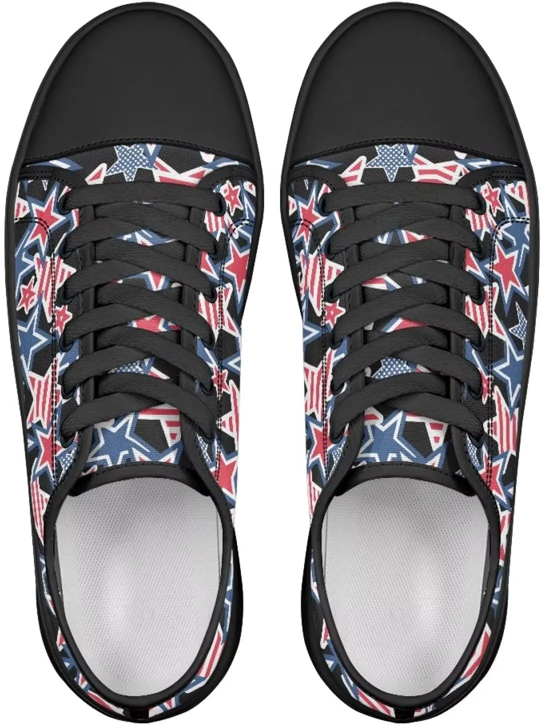 Womens Classic Canvas Casual Shoes Breathable Soft Everyday Versatile Canvas Sneakers for Work Travel Size 6-13.5 Black Sole