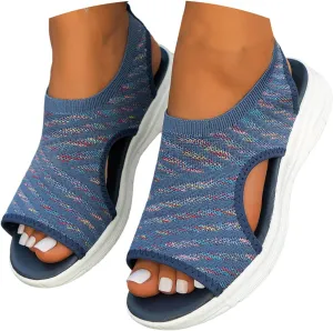 Womens Comfortable Orthopedic Sandals 2025 Summer Open Toe Breathable Mesh Elastic Casual Sport Sandals Beach Walking Lightweight Platform Dress Shoes with Arch Support
