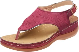 Women's Comfy Orthotic Sandals, Sandals for Women, Wide Gladiator Orthopedic Women with Arch Support, Roman Low Wedges Flip Flops Anti-Slip Beach Travel Vacation Casual Daily Summer Dressy