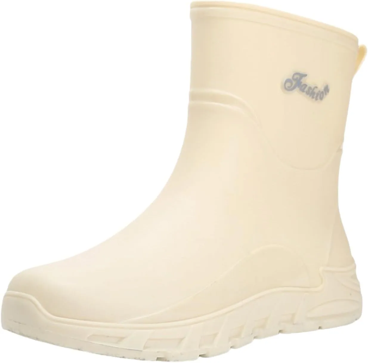 Women's Fashion Rain Boots Low Cut Short Tube Plastic Water Shoes with Non Slip Soles Warm Water Proof Rubber Boots