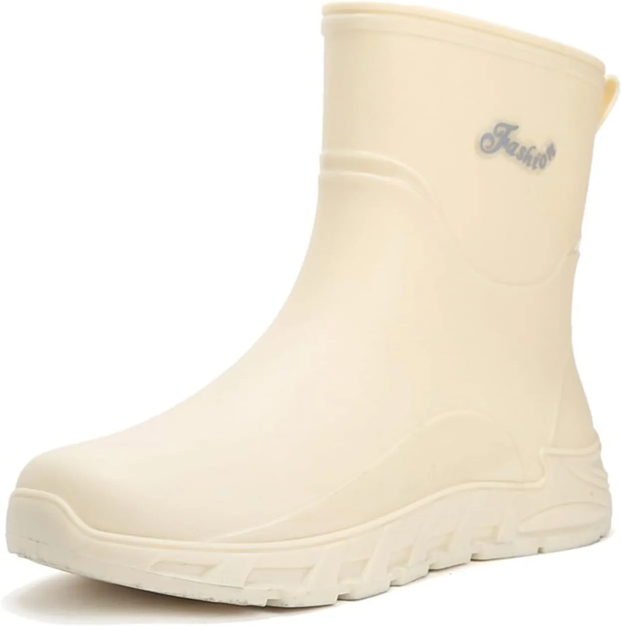 Women's Fashion Rain Boots Low Cut Short Tube Plastic Water Shoes with Non Slip Soles Warm Water Proof Rubber Boots