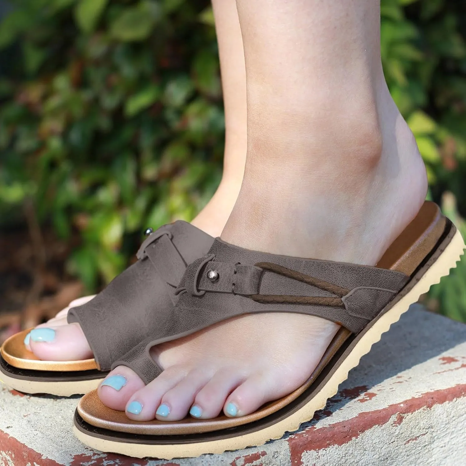 Women's Flat Sandals Non Slip on Casual Summer Beach Shoes Women's Beach Flip Flops Flip Flops Arch Support