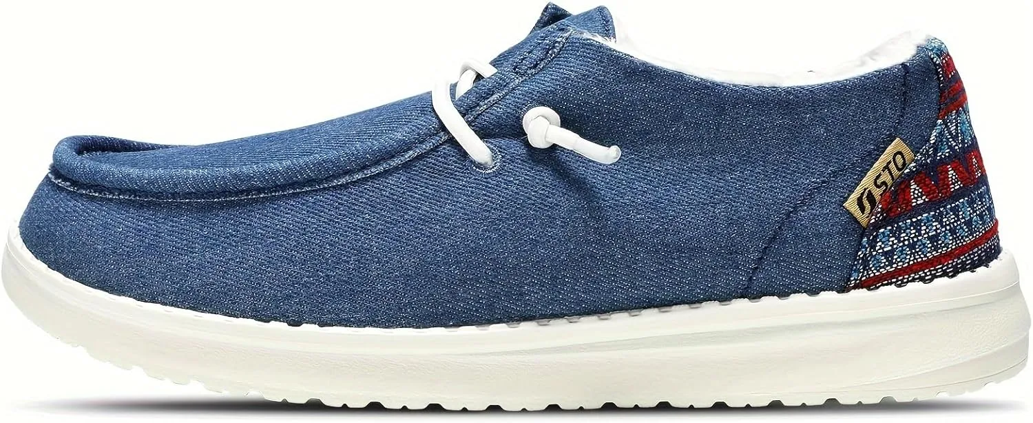 Women's Non-Slip Orthopedic Casual Shoes Fur Lining Canvas Sneakers with Arch Support Warm Boat Loafers Lightweight Casual Boat Shoes