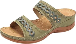 Womens Orthopedic Sandals Wide Width Open Toe Slip On Slides Casual Dressy Summer Beach Walking Platform Sandals