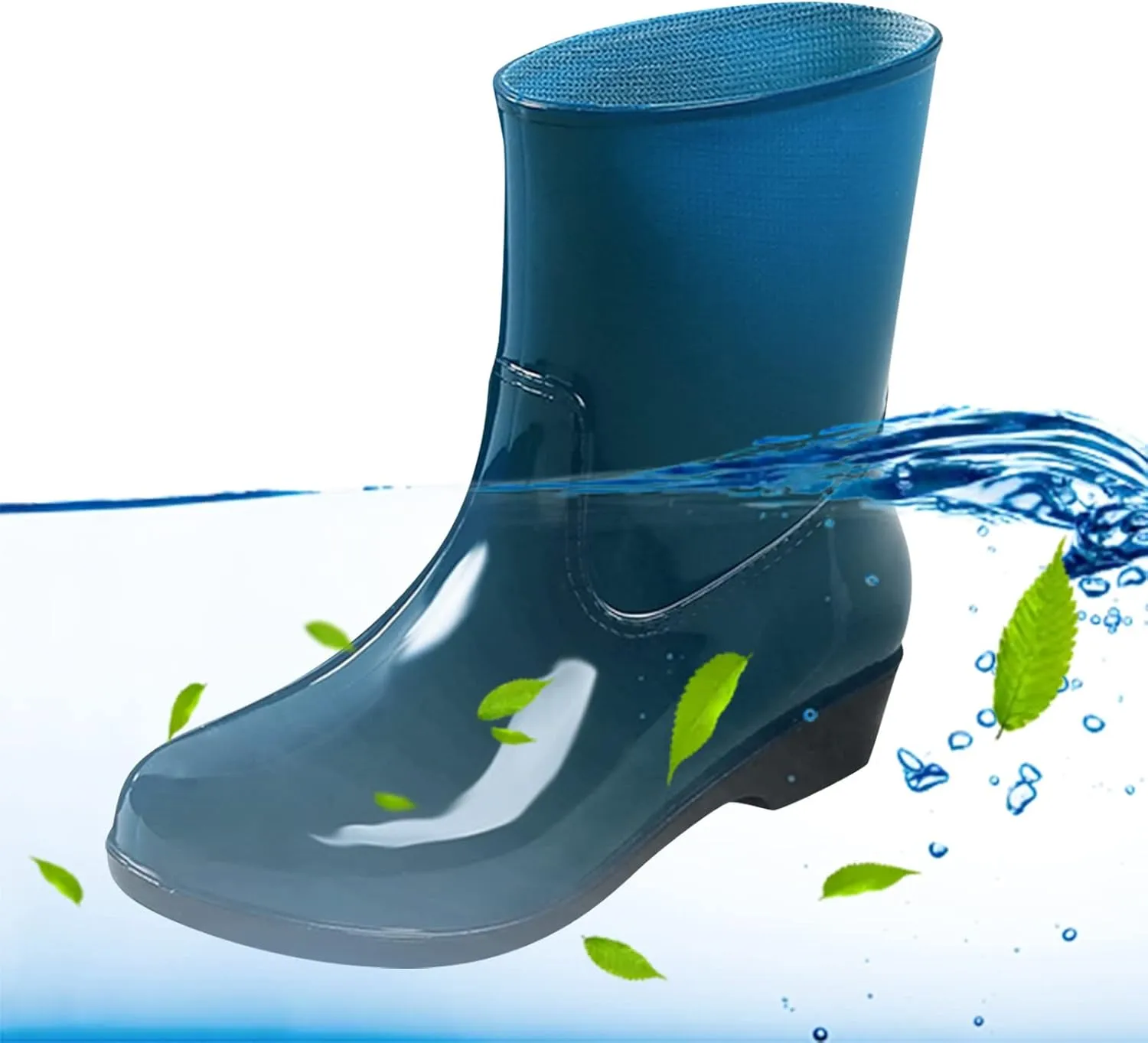 Womens Rain Boots Tall Waterproof Mens Grounded Footwear Booties To Wear with Dresses Work Barefoot Shoes Packable Tall Rain Boots for Women Waterproof Chelsea Boots
