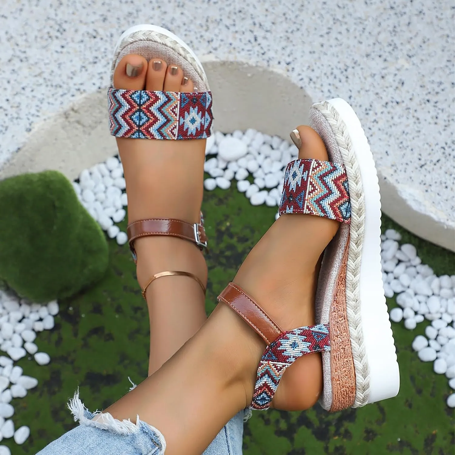 Womens Wedge Sandals Wedge Sandals for Women Walking Soft Arch Support Sandal Beach Summer Comfortable
