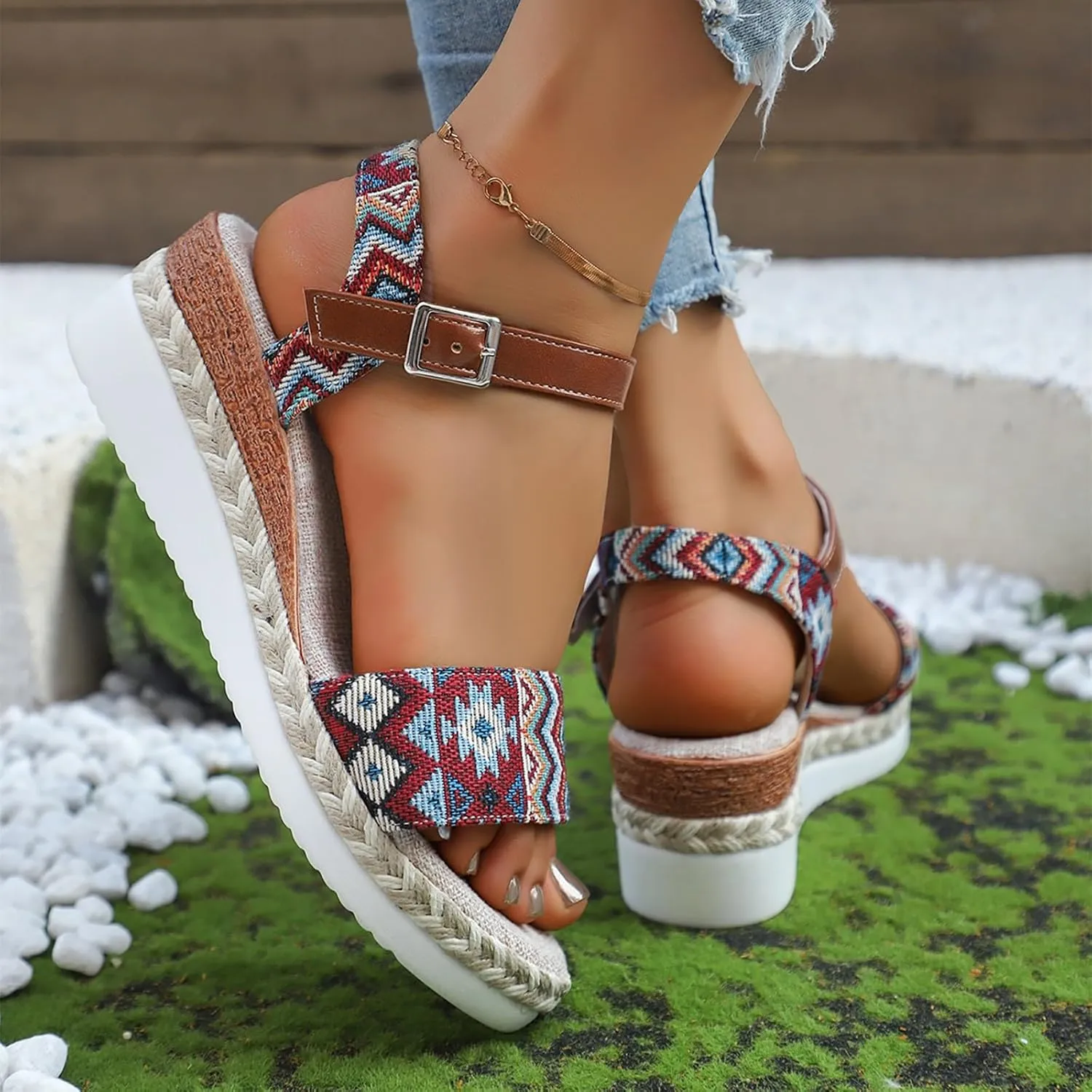 Womens Wedge Sandals Wedge Sandals for Women Walking Soft Arch Support Sandal Beach Summer Comfortable