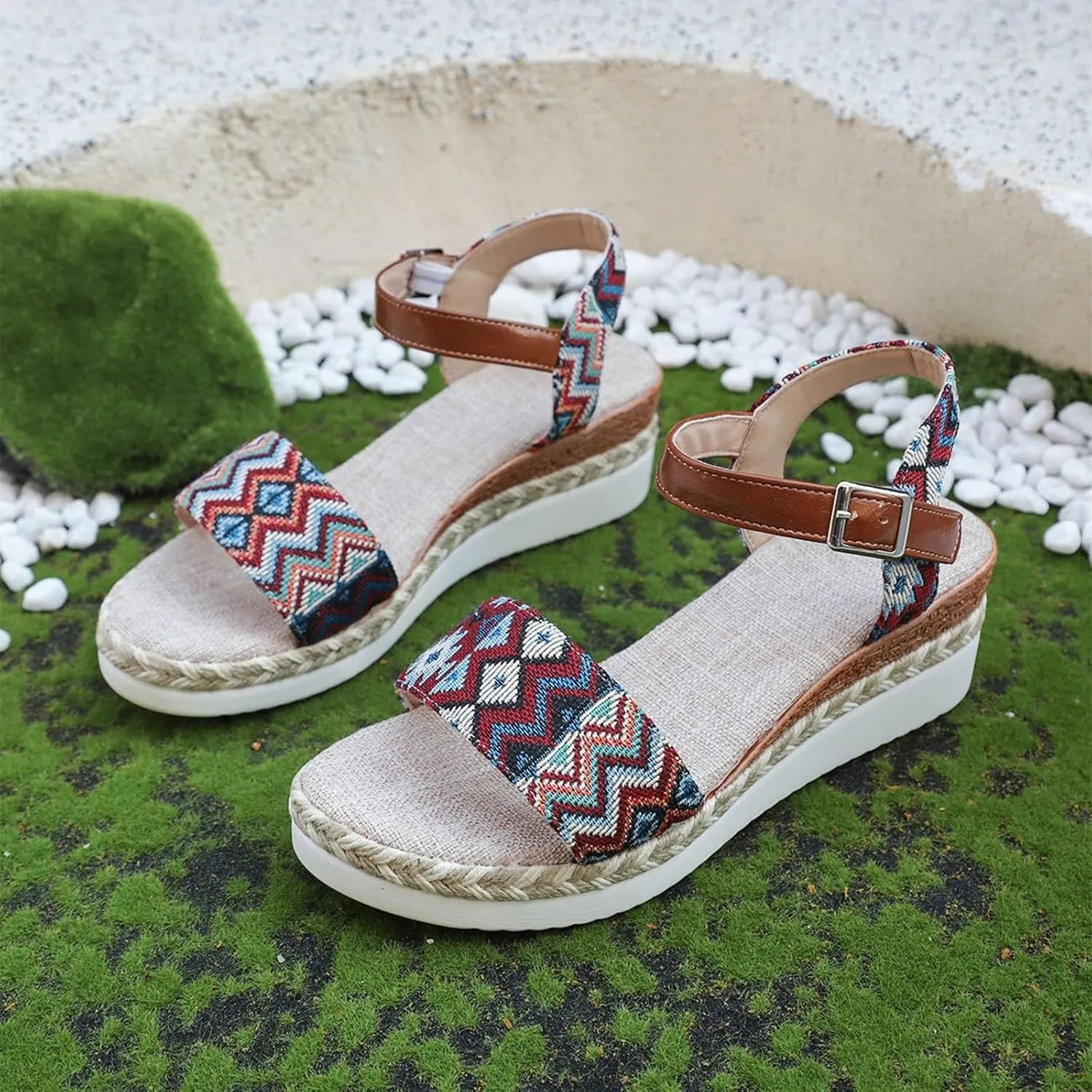 Womens Wedge Sandals Wedge Sandals for Women Walking Soft Arch Support Sandal Beach Summer Comfortable