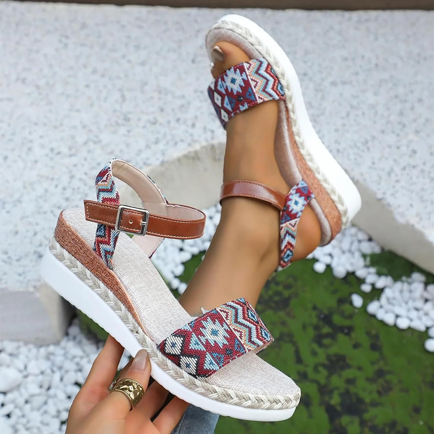 Womens Wedge Sandals Wedge Sandals for Women Walking Soft Arch Support Sandal Beach Summer Comfortable