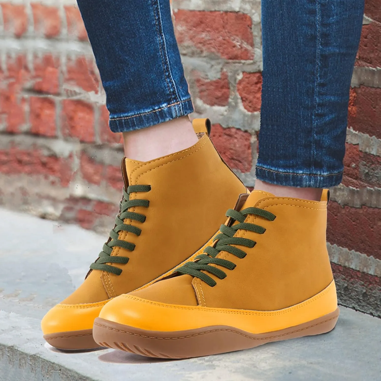 Womens Winter Boots Ankle Black Western Booties Black Casual Boots for Women Steel Toe Boot Comfy Soft Cover Heel Lace-up Round Toe Comfortable Low Heel