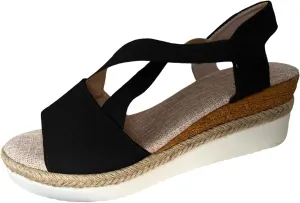 ZSpzx Wedge Sandals for Women Dressy Summer,Platform Wedges Womens Espadrilles Open Toe Sandals Comfortable Dressy Ankle Strap Slip On Sandals Orthopedic Sandals Casual Walking Beach Shoes
